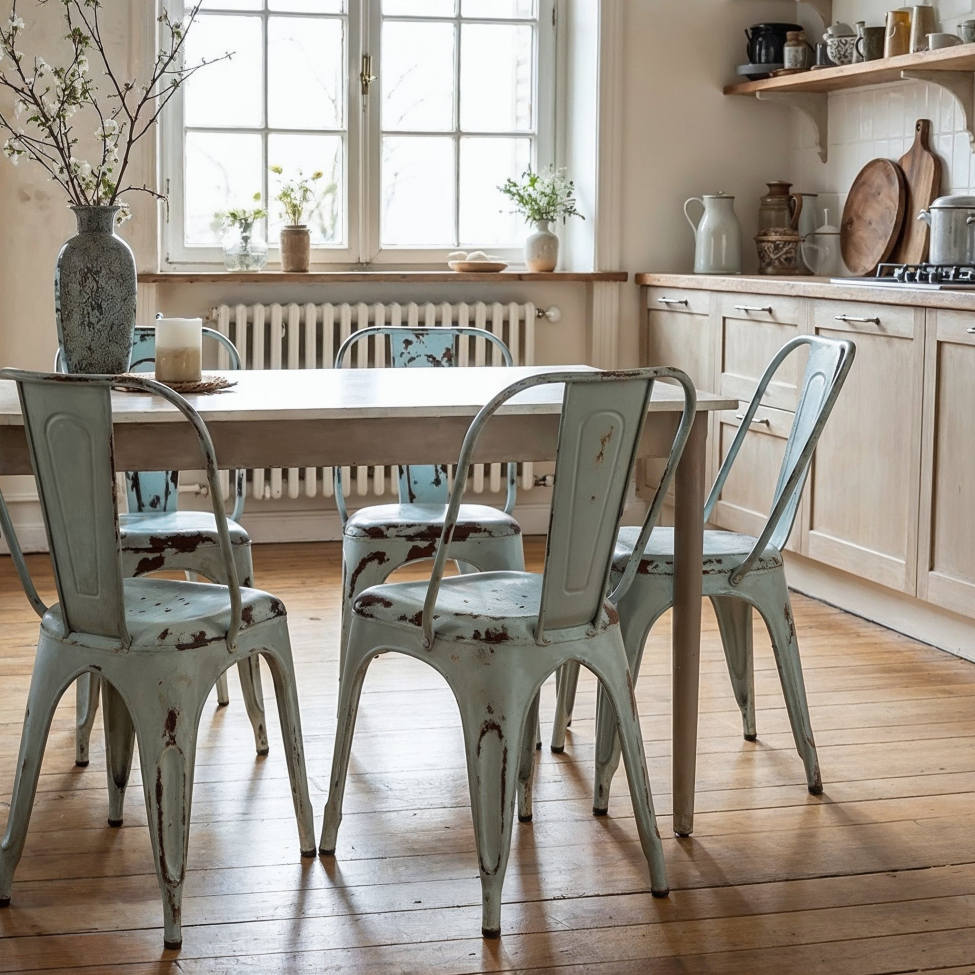 Chaise 'Montmartre' - Vintage/Turquoise