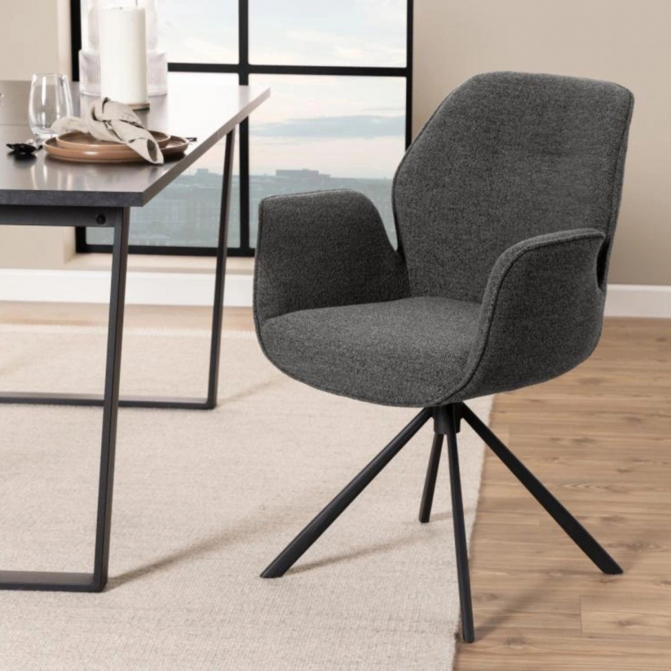 Chaise 'Bjuv' - Noir mat