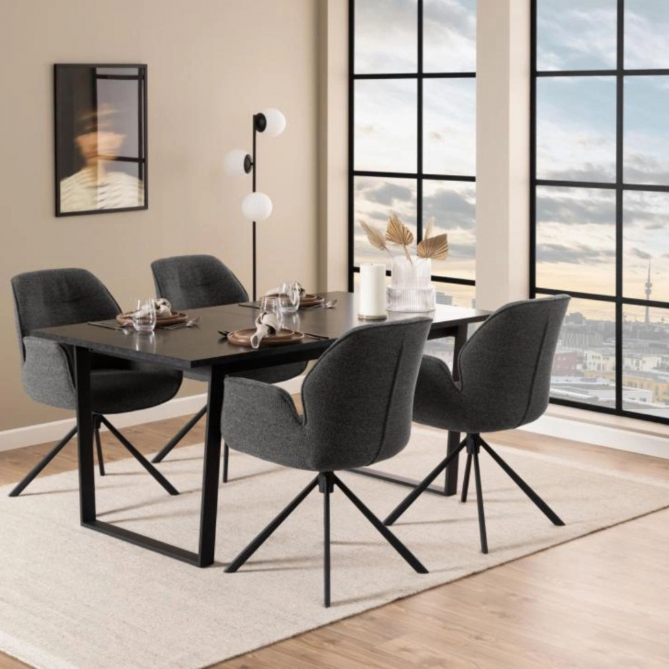 Chaise 'Bjuv' - Noir mat