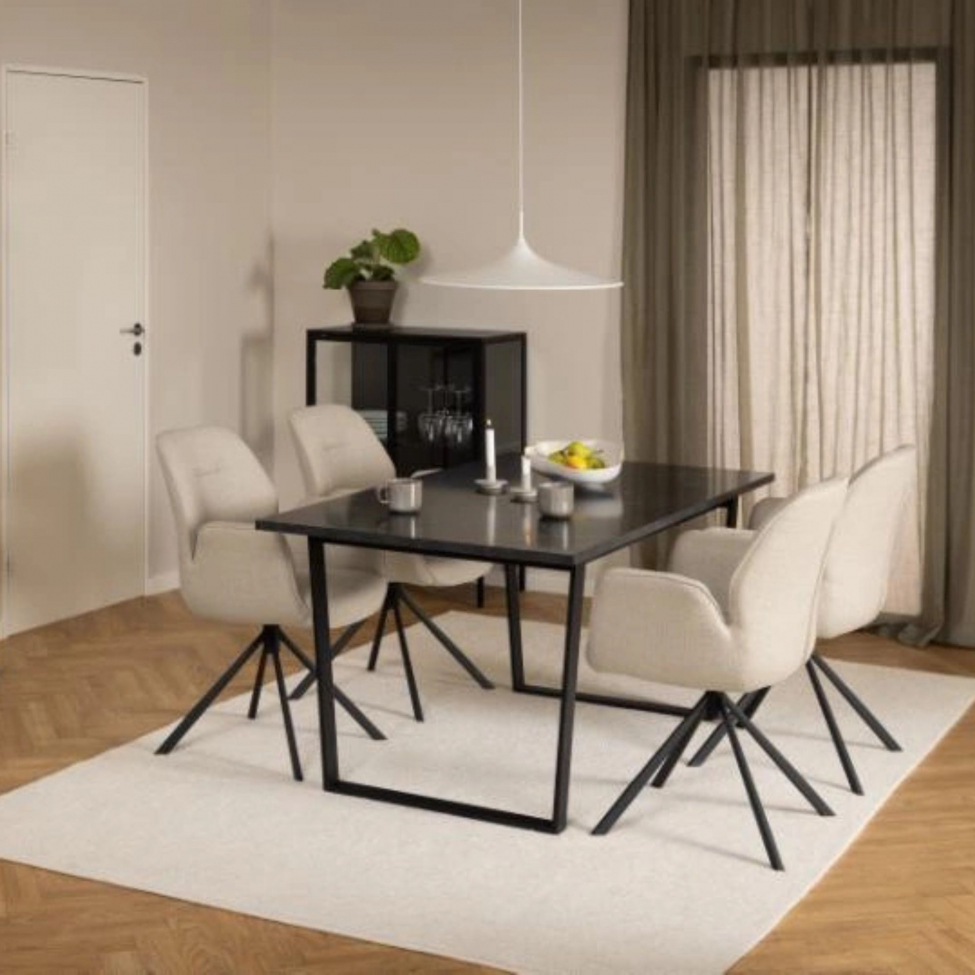 Chaise 'Bjuv' - Beige/Noir