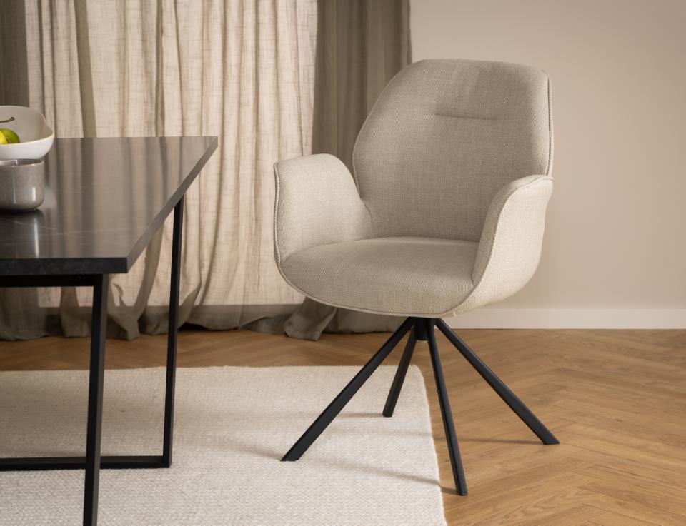 Chaise 'Bjuv' - Beige/Noir