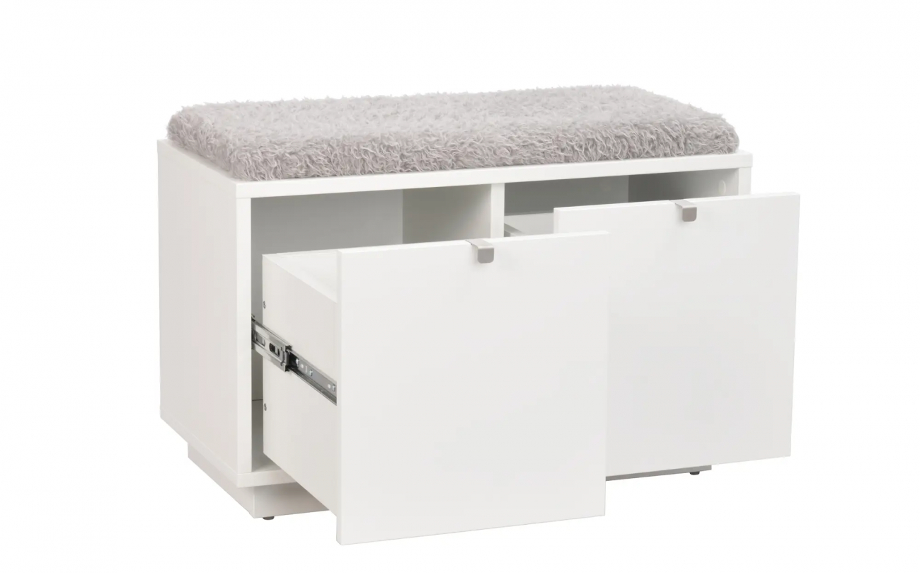 Banc 'Confetti' 70cm - Blanc/Gris clair
