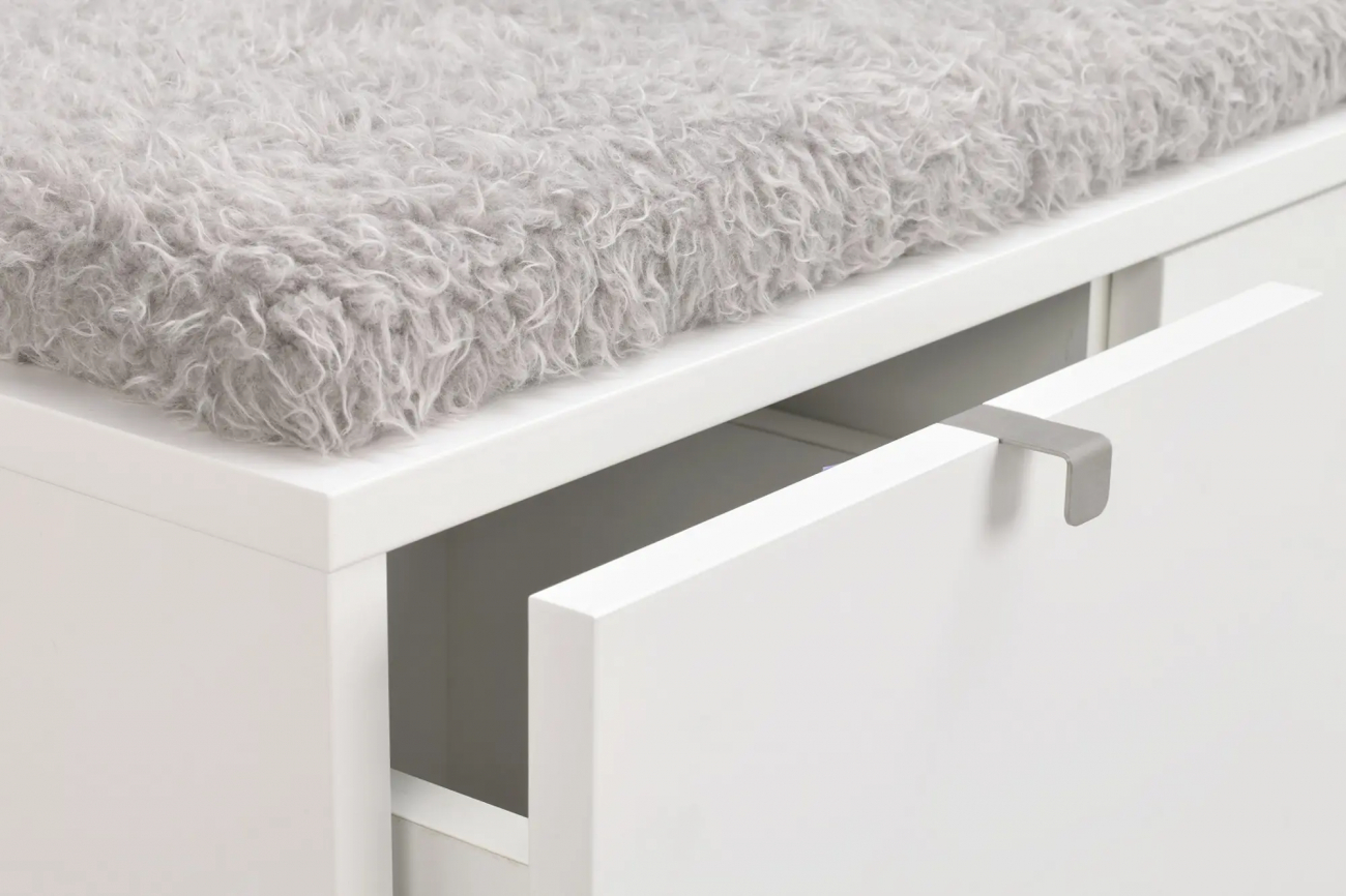 Banc 'Confetti' 70cm - Blanc/Gris clair