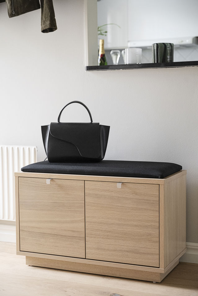 Banc 'Confetti' 70cm - Pigmenté blanc/Noir