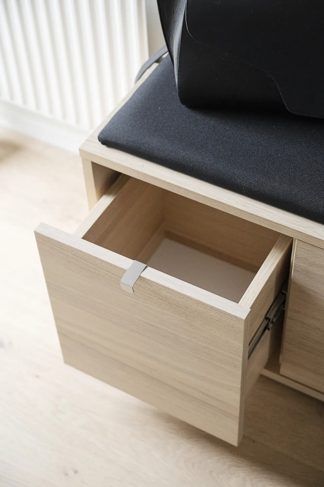 Banc 'Confetti' 70cm - Pigmenté blanc/Noir