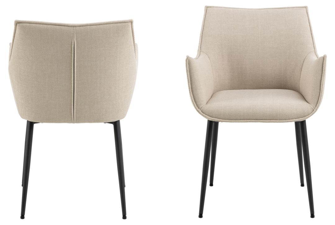 Chaise 'Bonita' - Beige/Noir