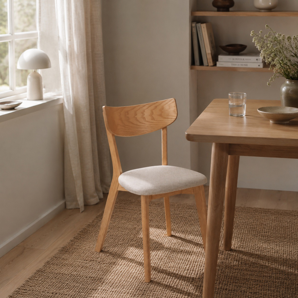 Chaise 'Saba '- Chêne/Beige