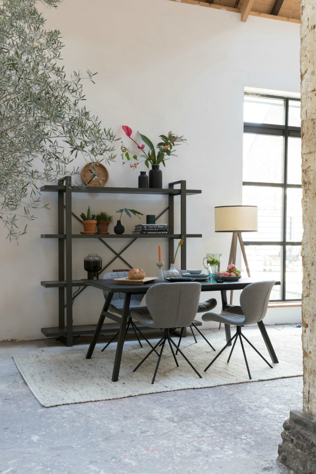 Chaise 'Omg' - Velours/Gris