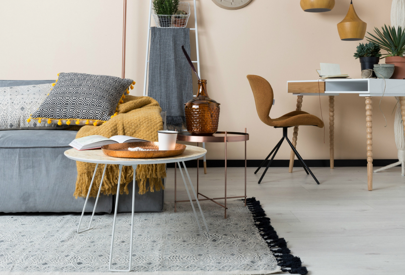 Chaise 'Omg' - Velours/Bleu