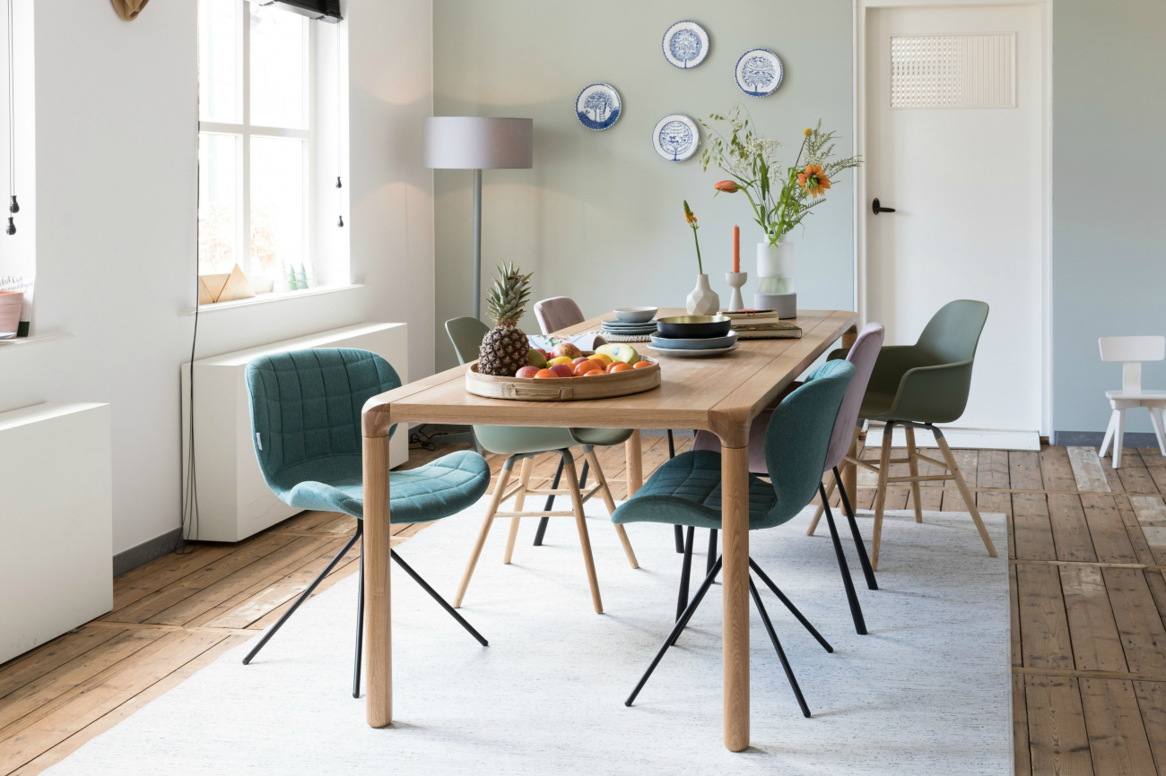 Chaise 'Omg' - Velours/Bleu