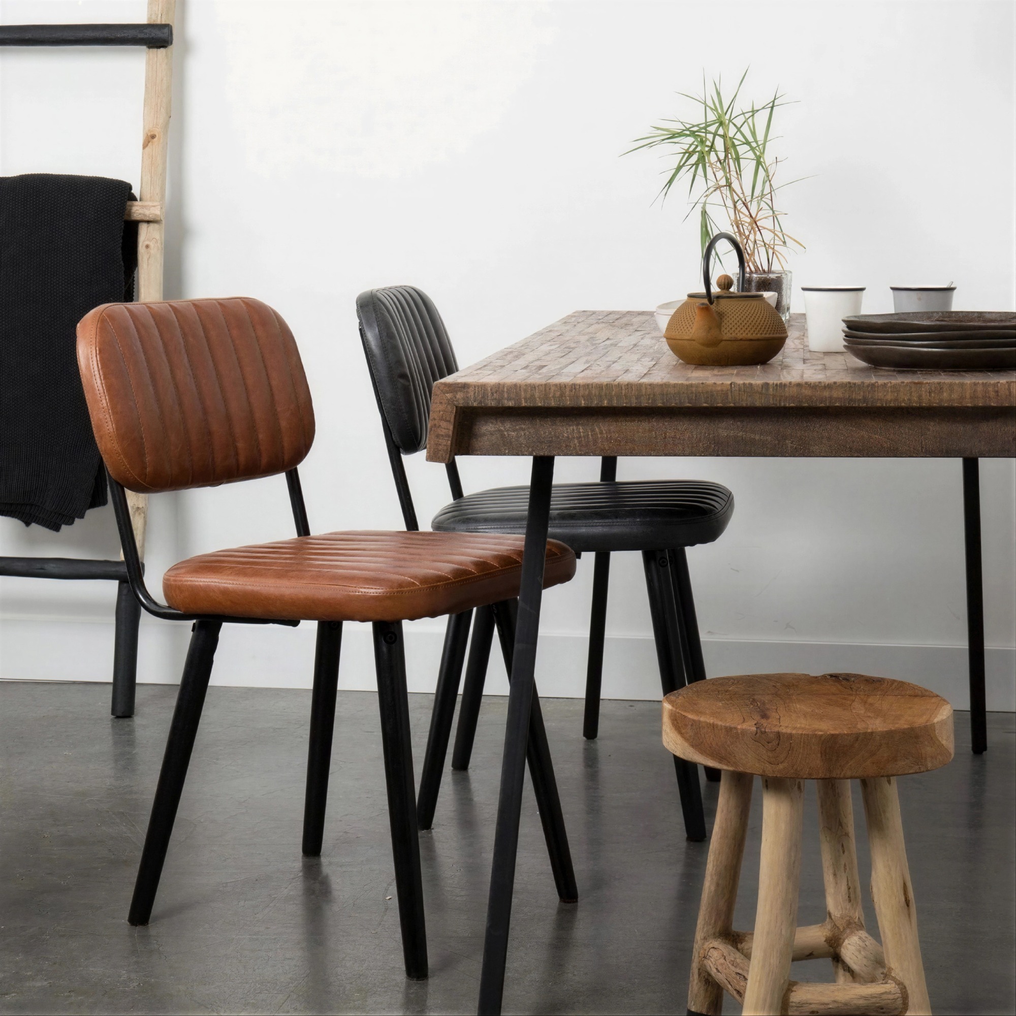 Chaise 'Jake' - Vintage/Brun