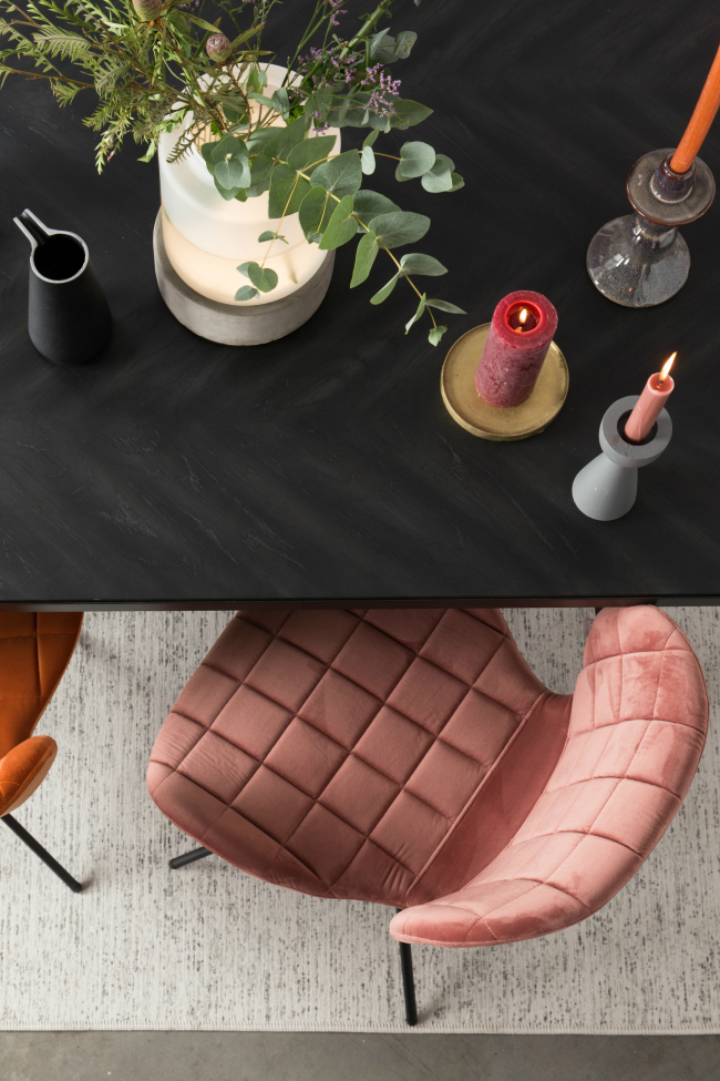 Chaise 'Omg' - Velours/Rose