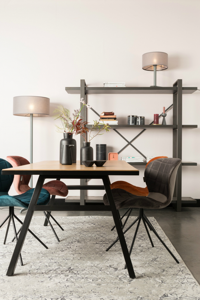 Chaise 'Omg' - Velours/Gris