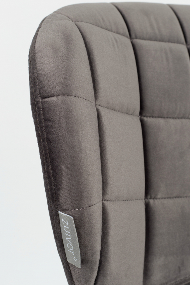 Chaise 'Omg' - Velours/Gris