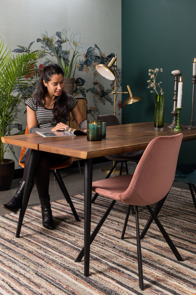 Chaise 'Franky' - Velours/Gris