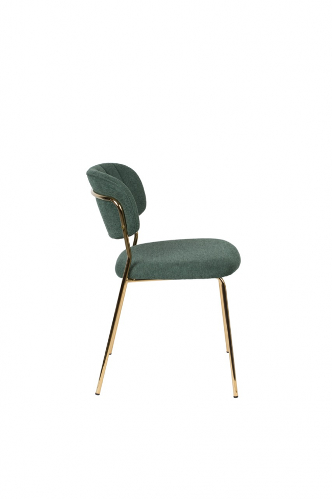 Chaise 'Jolien' - Vert Foncé/Or