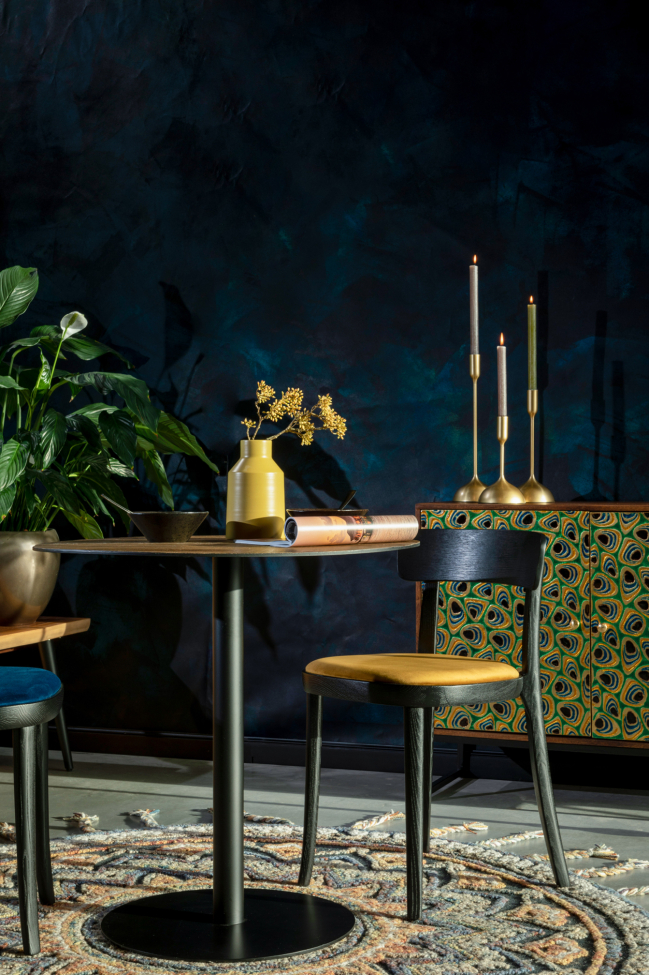 Chaise 'Brandon' - Noir/Ocre