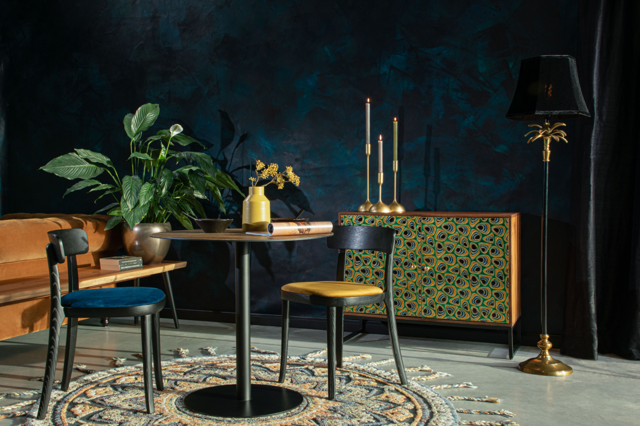 Chaise 'Brandon' - Noir/Ocre