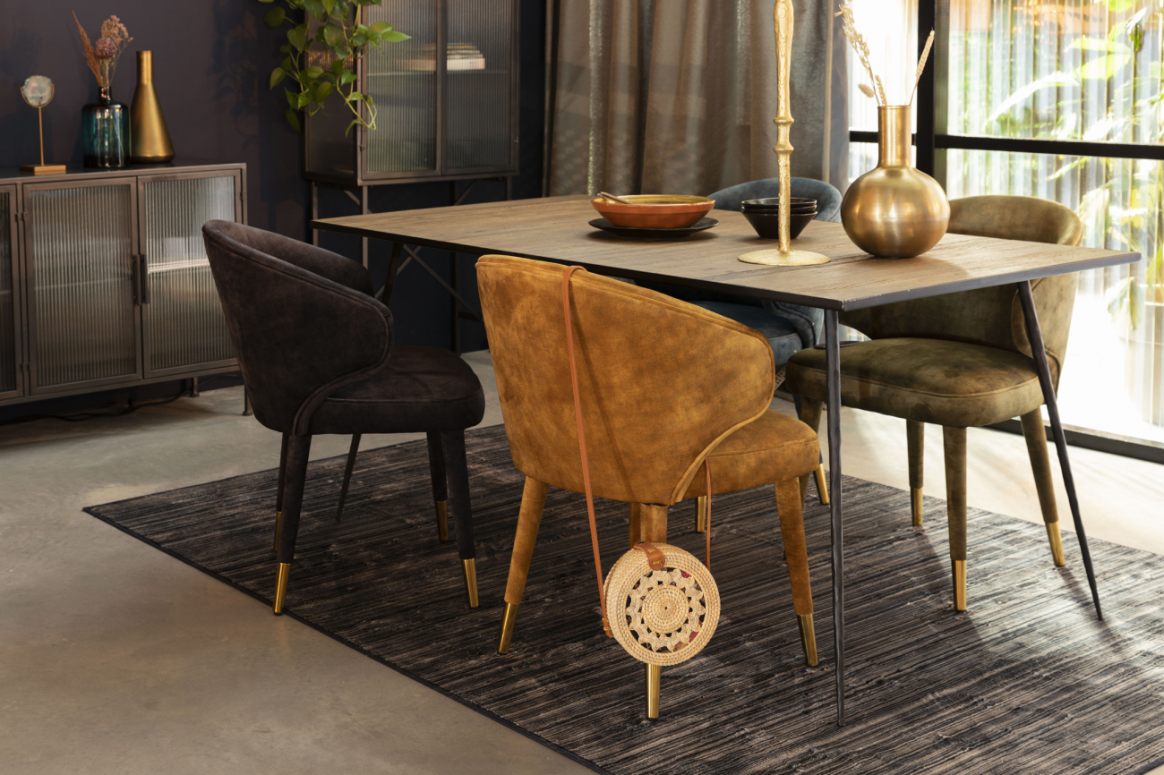 Chaise 'Lunar' Velours - Cuivre