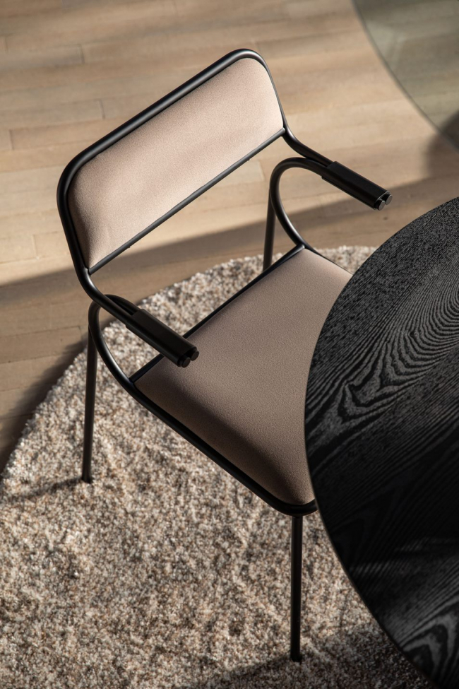 Chaise 'Alba' - Noir/Beige