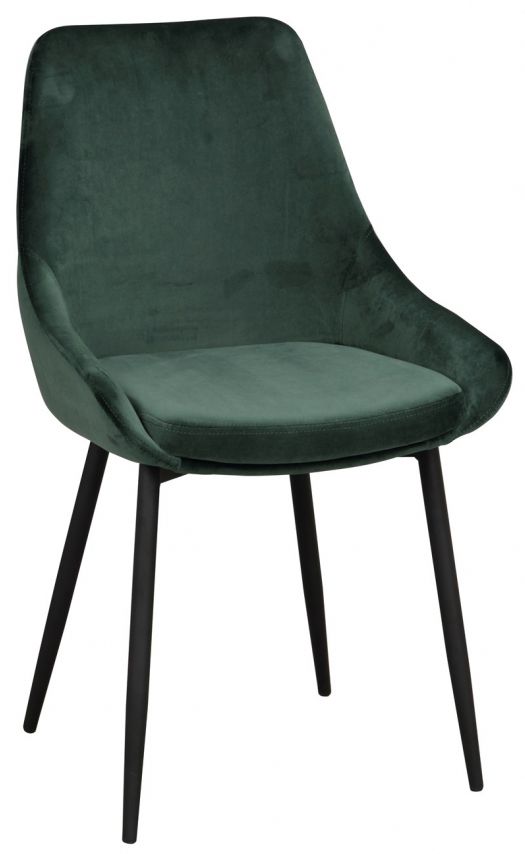 Chaise 'Sierra' - Velours vert/noir