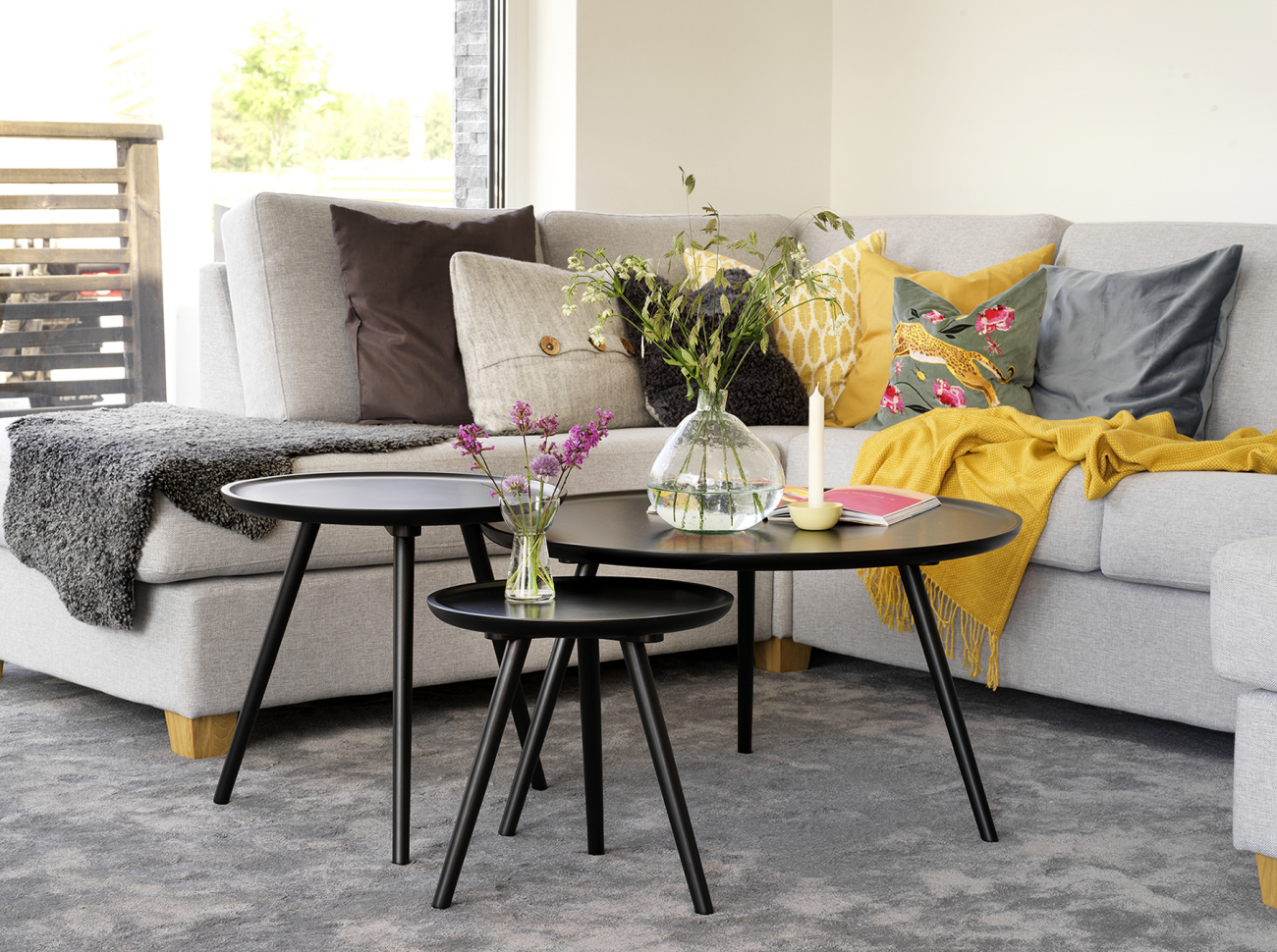 Table basse 'Daisy' Ronde 55cm - Noir