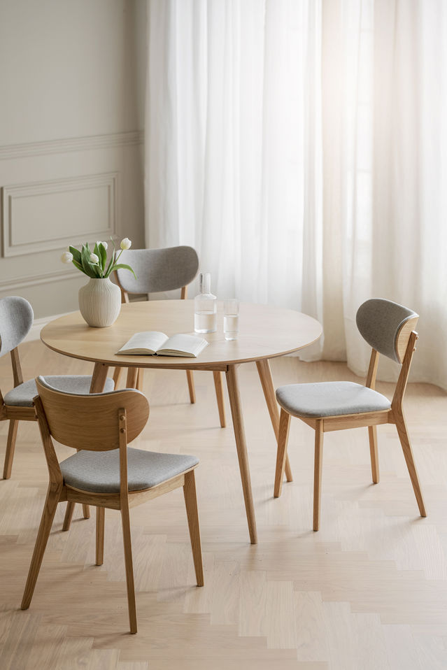 Chaise - 'Kato' - Chêne/Gris clair