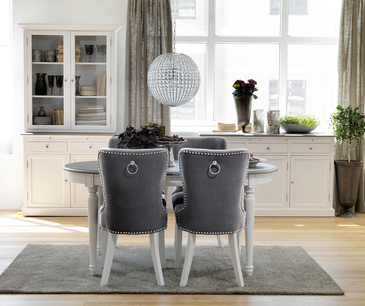 Chaise 'Ina' - Gris/Blanc