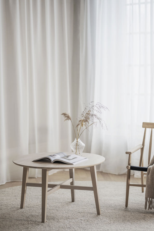 Table basse 'Filippa' Ronde 90cm - Chêne blanchi