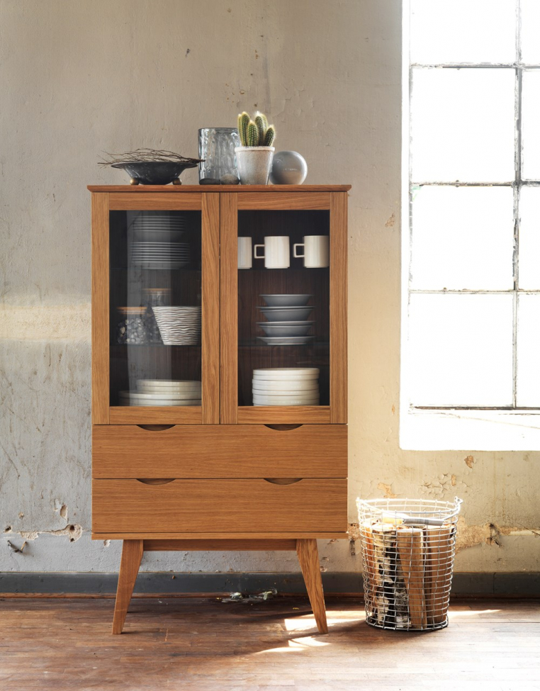 Vitrine 'Filippa' 81x140cm - Chêne