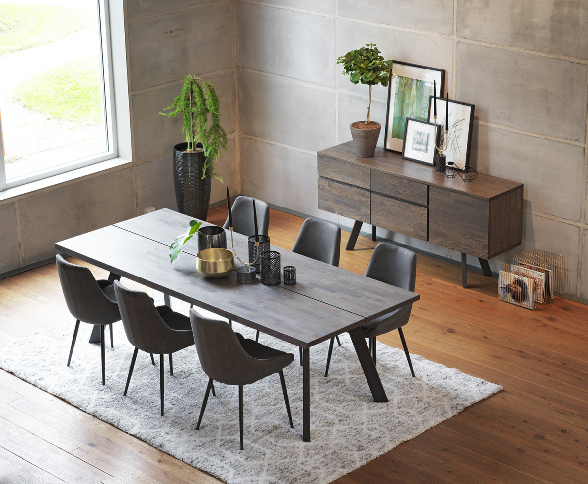 Table à manger 'Fred' - Brun/Noir 240x100cm