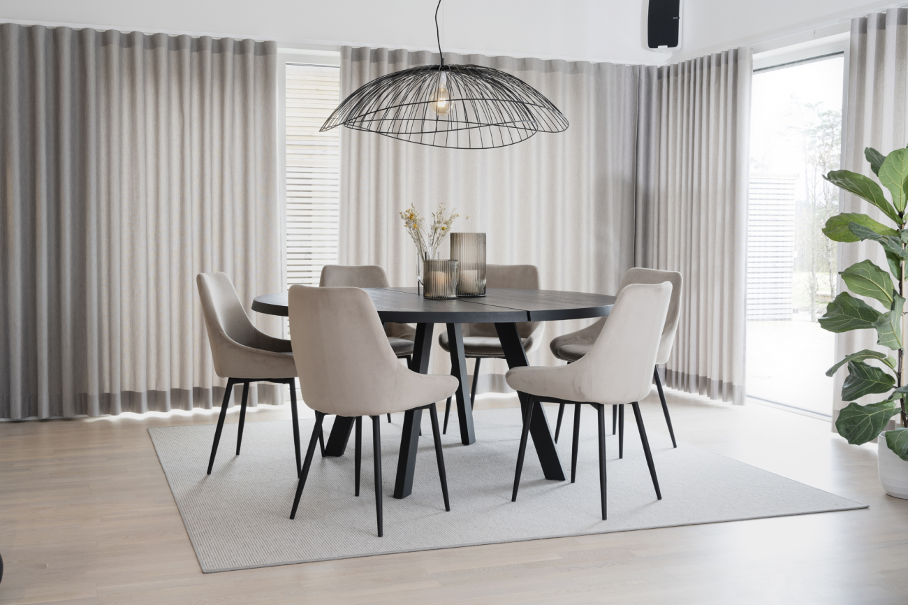 Table à manger 'Fred' Ronde 160cm - Noir