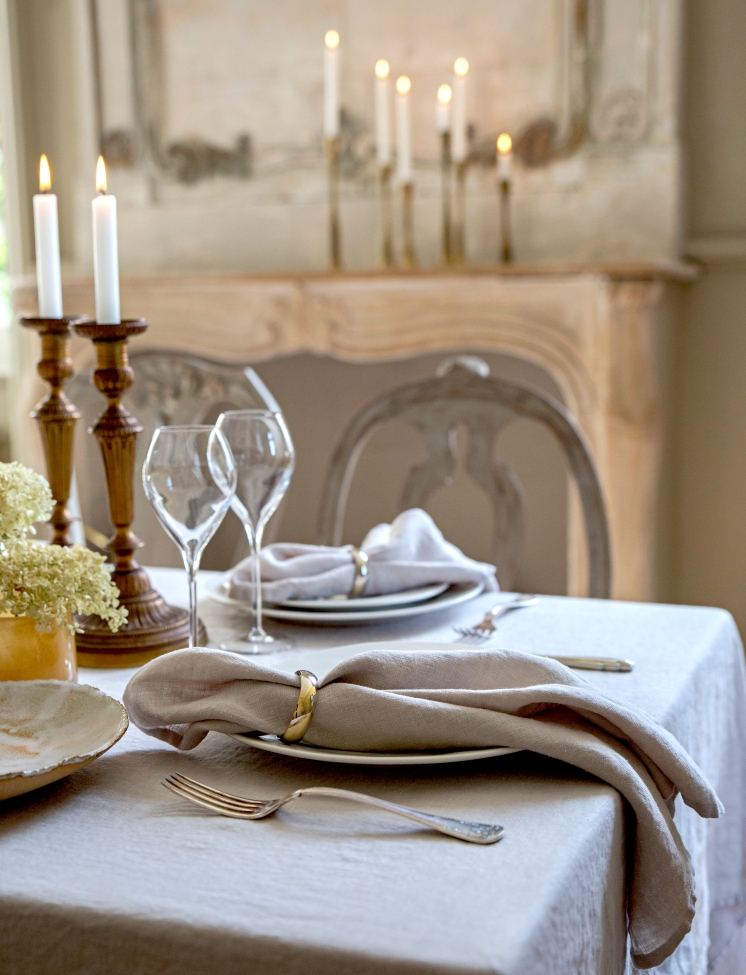 Nappe 'Sunshine' 145x330 - Gris clair