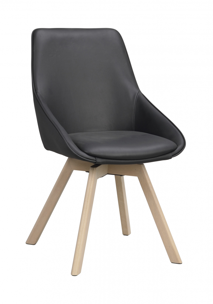 Chaise 'Alison' Cuir - Noir/blanc pigmenté