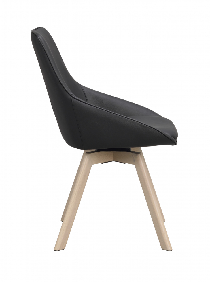 Chaise 'Alison' Cuir - Noir/blanc pigmenté