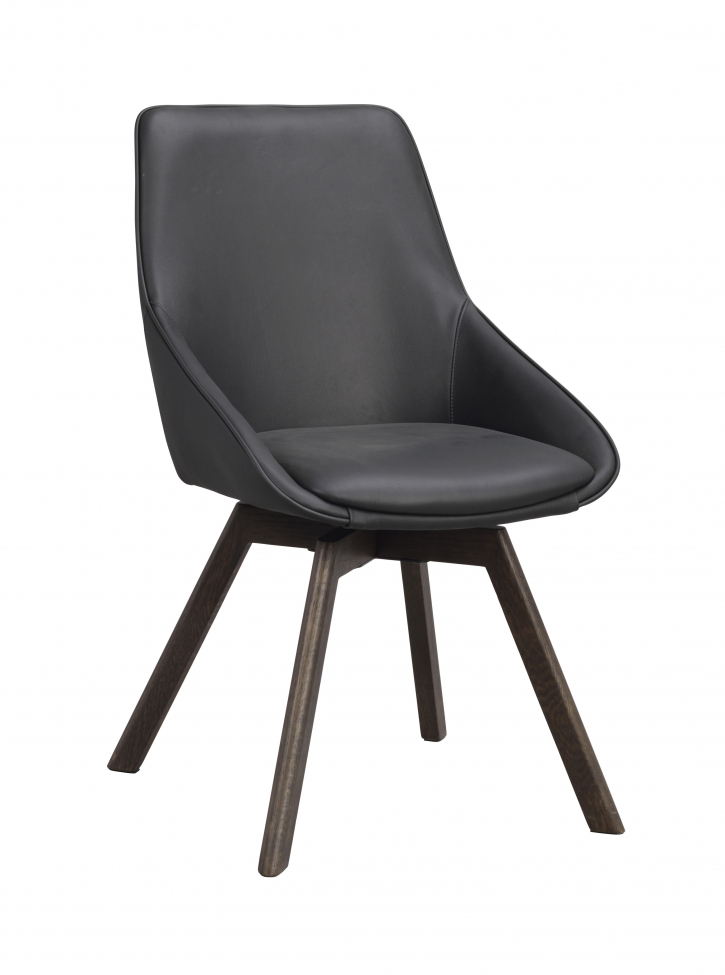 Chaise 'Alison' Cuir - Noir/marron