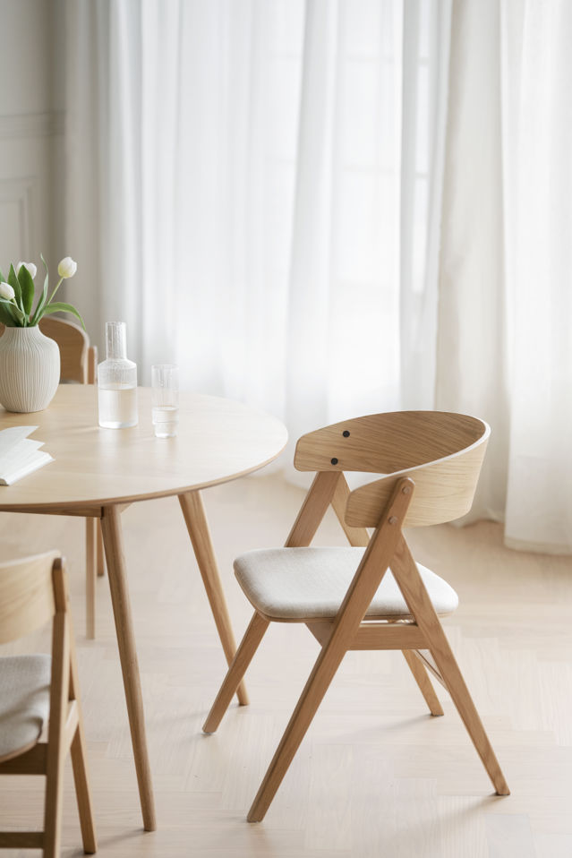 Table à manger ronde 'Yumi' 115cm - Chêne