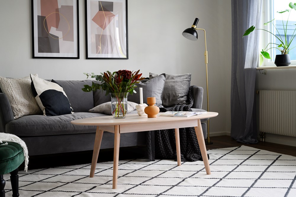 Table basse 'Yumi' 130x65cm - Blanchi