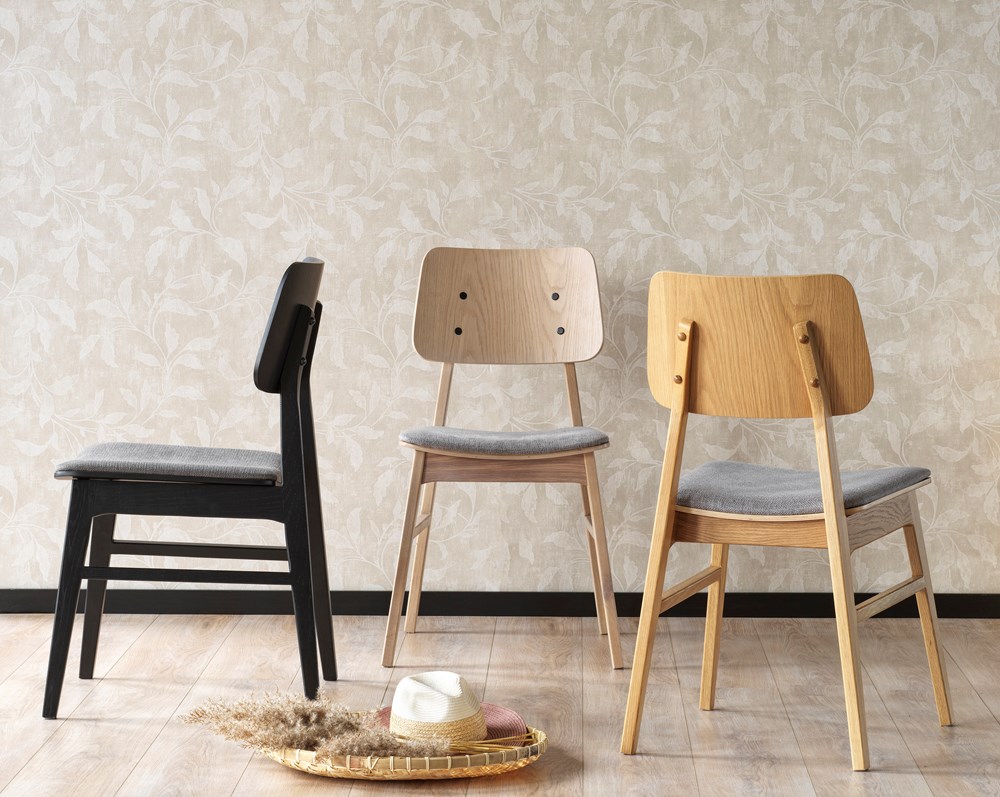 Chaise 'Nagano' - Chêne blanchi/L gris clair