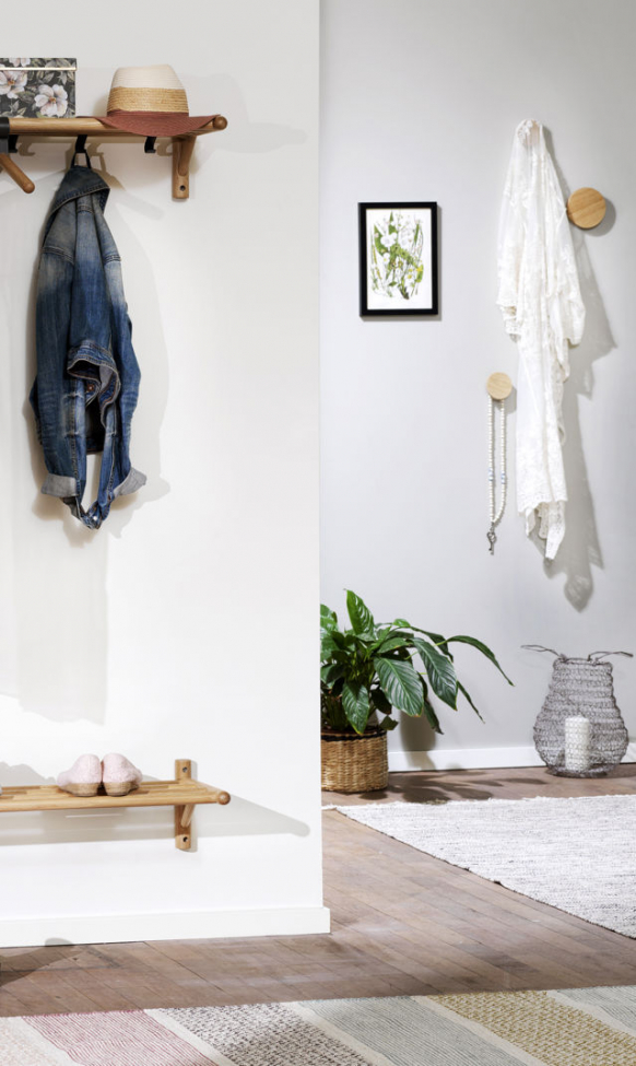 Bouton mural 'Milford' 12cm - Chêne