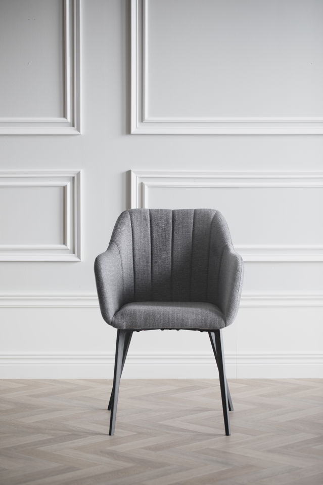 Fauteuil 'Bolton' - Gris/Noir