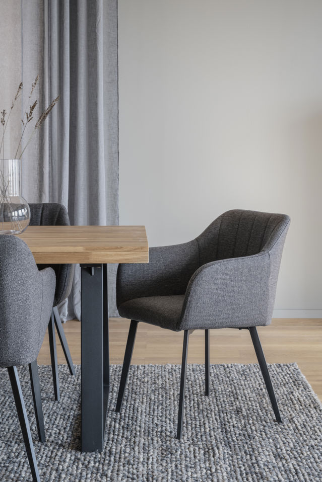 Fauteuil 'Bolton' - Gris/Noir