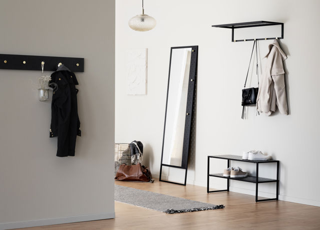 Miroir 'Malone' - Noir/Or