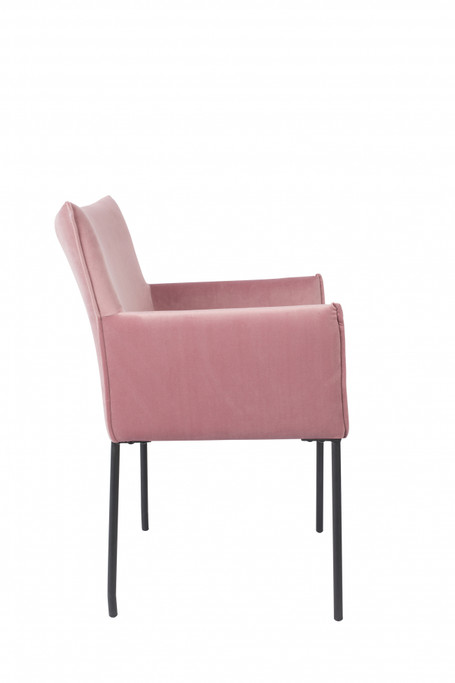 Fauteuil 'Dion' - Velours/Rose