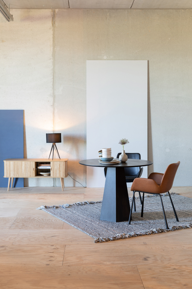 Chaise 'Brit' - Cuir/Noir