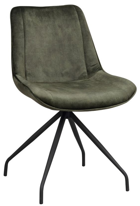 Chaise 'Rossport' - Vert/Velours
