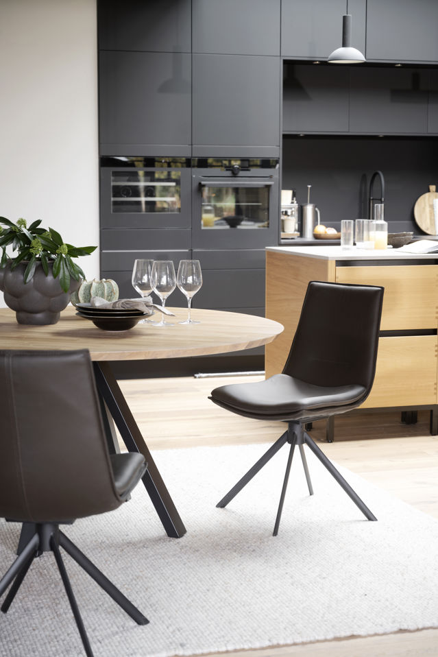 Fauteuil 'Lowell' Pivotant - Marron