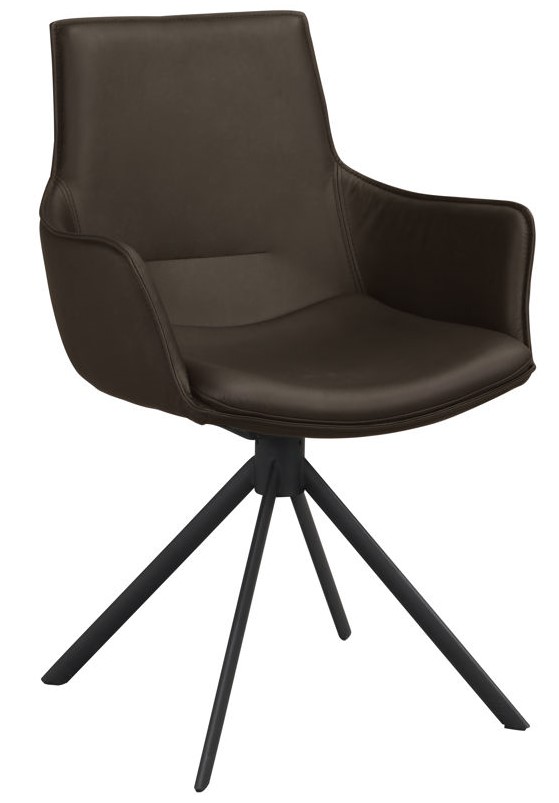 Fauteuil 'Lowell' Pivotant - Marron