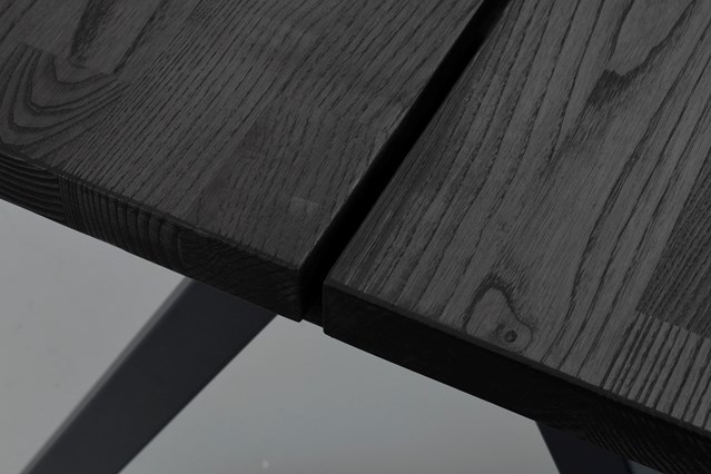 Table à manger 'Carradale' 220x100cm - Noir/A-pied