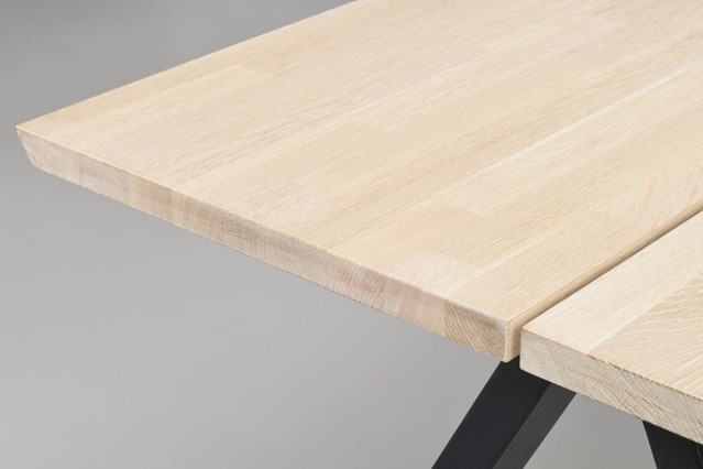 Table à manger 'Carradale' 220x100cm - Blanc pigmenté/A-pied